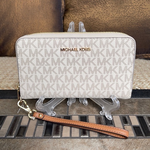 Michael Kors Jet Set Travel Lg Flat Multifunctional Phone Case-Wristlet-Wallet - Picture 11 of 16